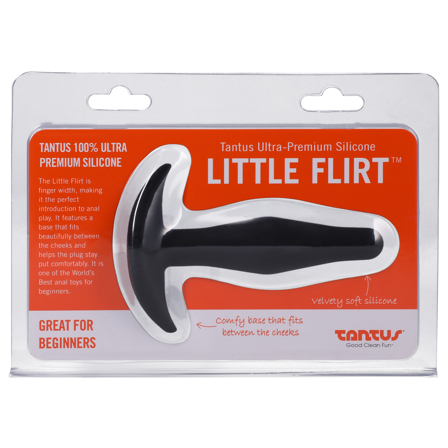 Tantus Silicone Little Flirt Butt Plug Black - Sheets Optional