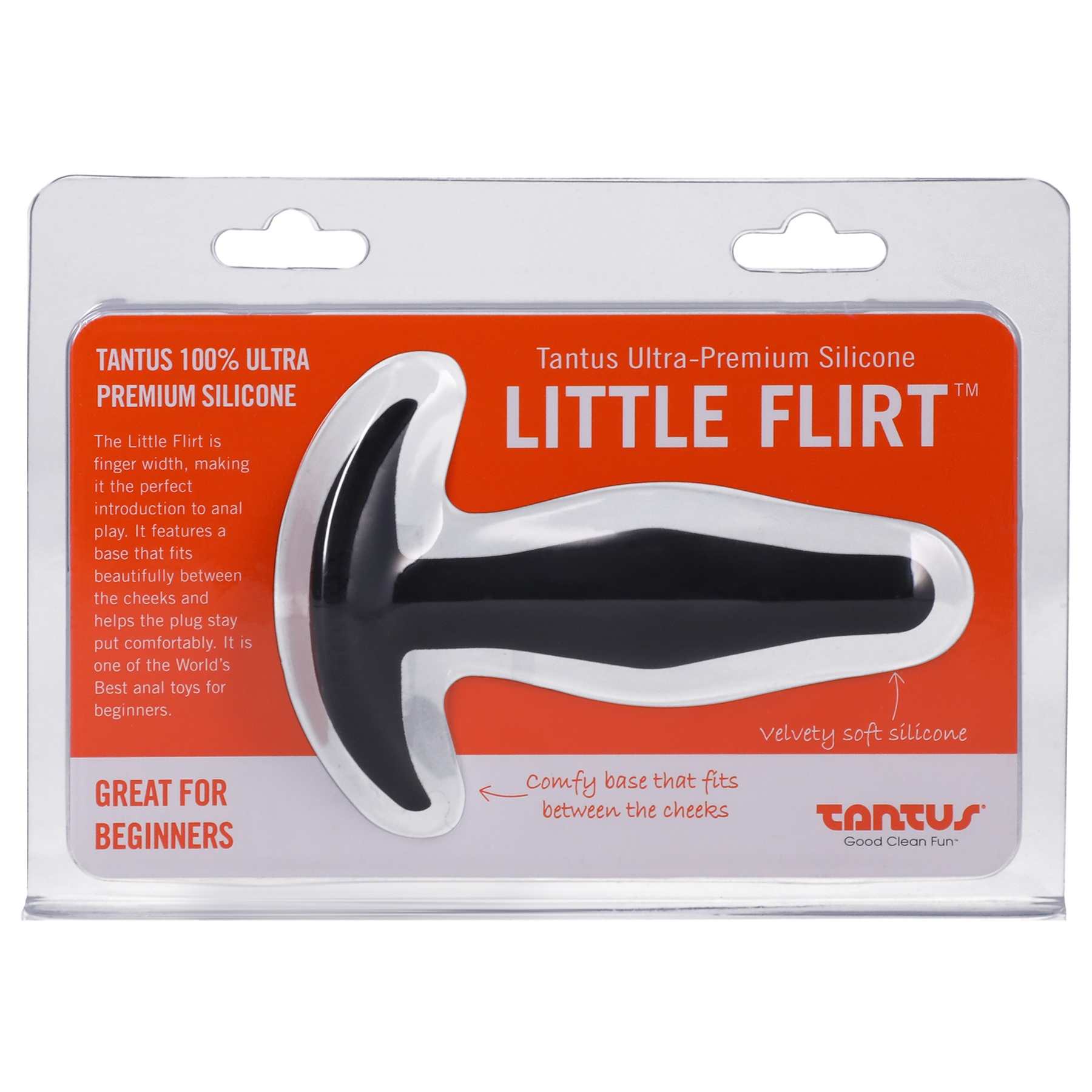 Tantus Silicone Little Flirt Butt Plug Black - Sheets Optional