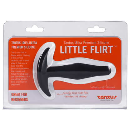 Tantus Silicone Little Flirt Butt Plug Black - Sheets Optional