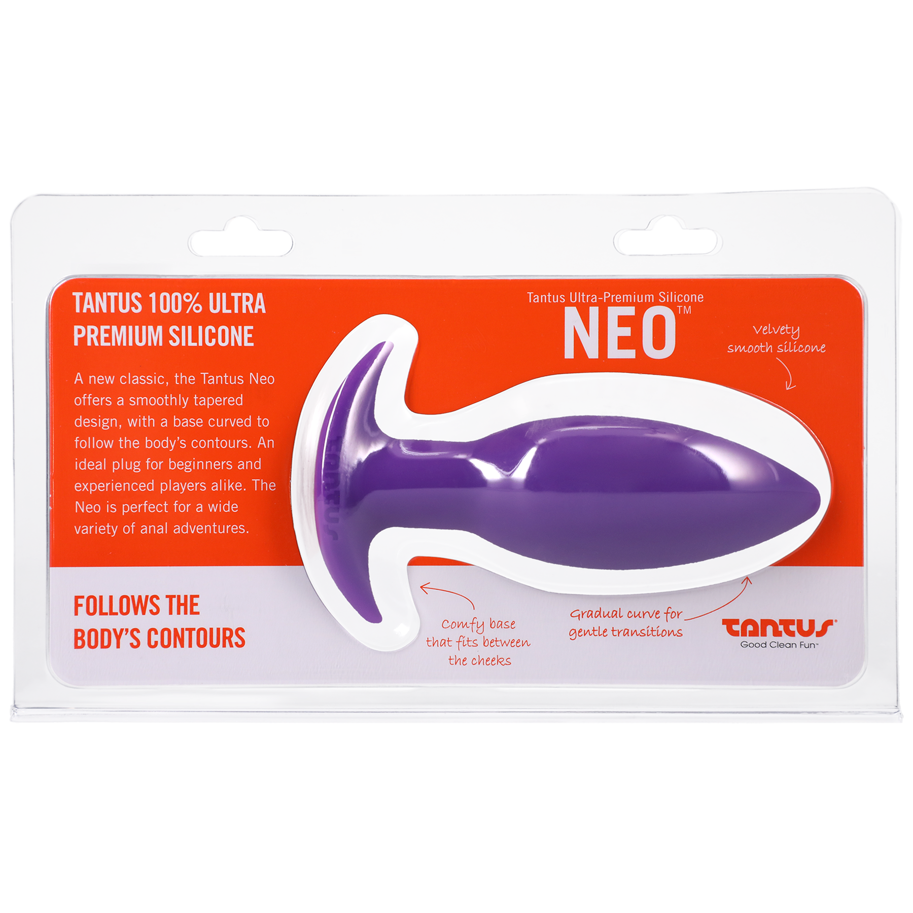 Tantus Silicone Neo Silicone Butt Plug Purple - Sheets Optional