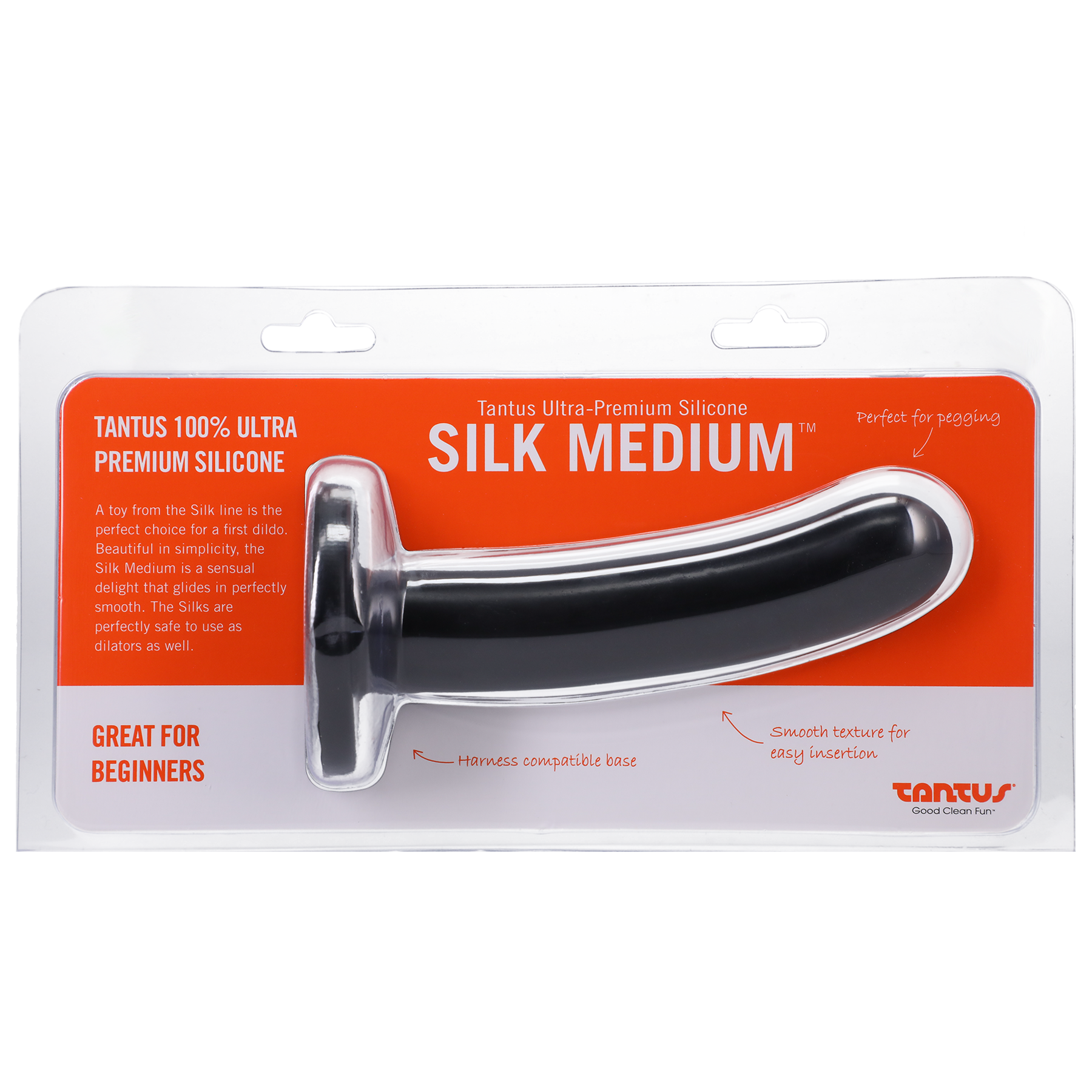 Silk Medium Silicone Dildo Black - Sheets Optional