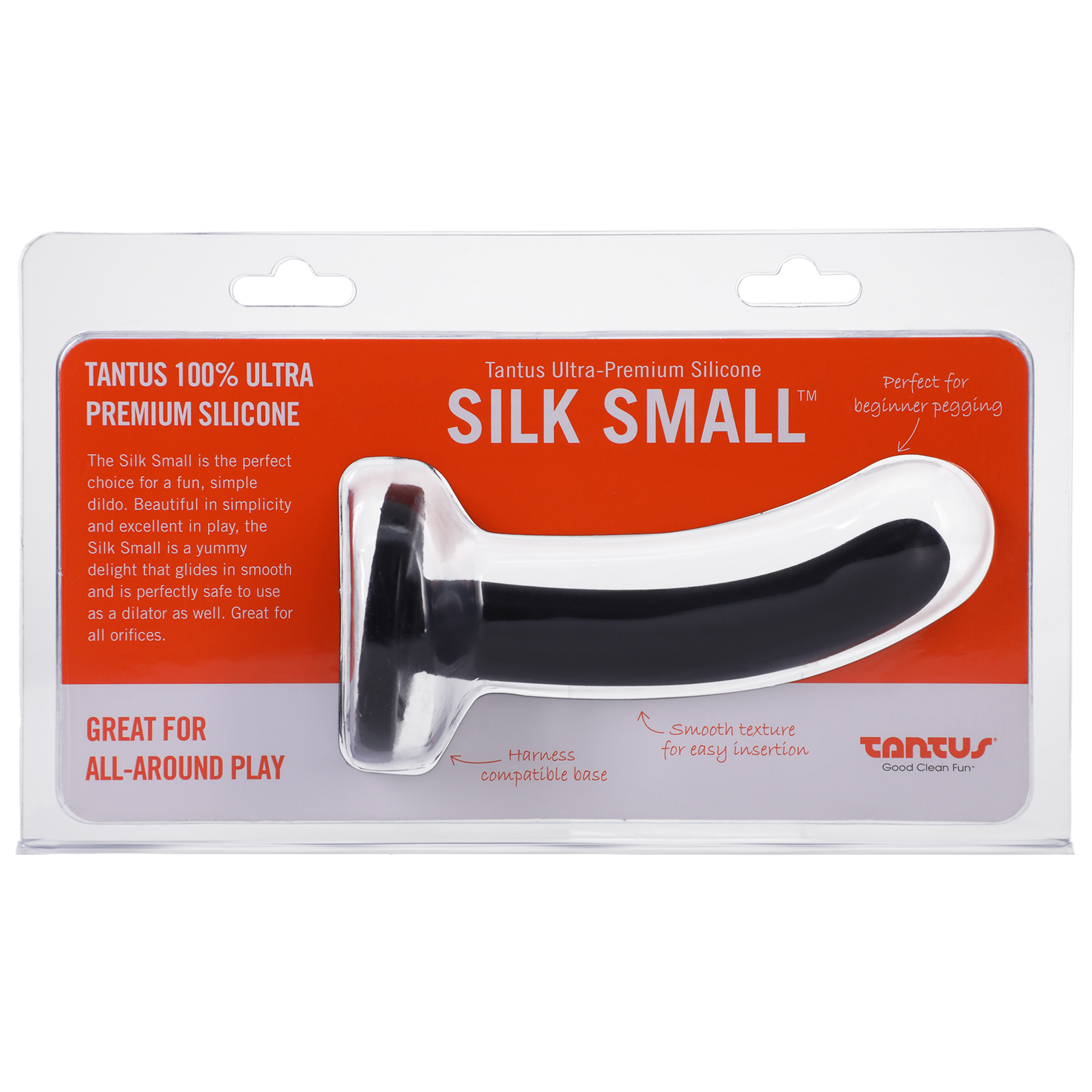 Tantus Silicone Silk Small Silicone Dildo Black - Sheets Optional