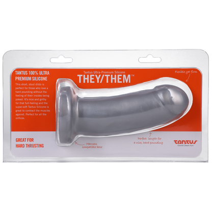 They/Them Super Soft Silicone Dildo Silver - Sheets Optional