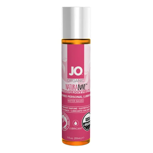 JO NATURALOVE Organic Strawberry Lubricant 1oz - Sheets Optional