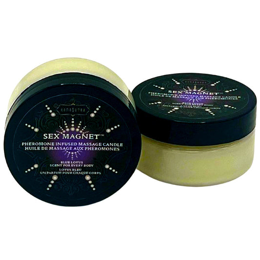 SEX MAGNET Pheromone - Blue Lotus Massage Candle 1.7oz - Sheets Optional