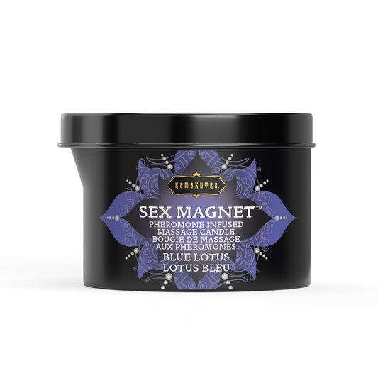 Sex Magnet Massage Candle Blue Lotus (with pour spout) 6 oz/170 g - Sheets Optional