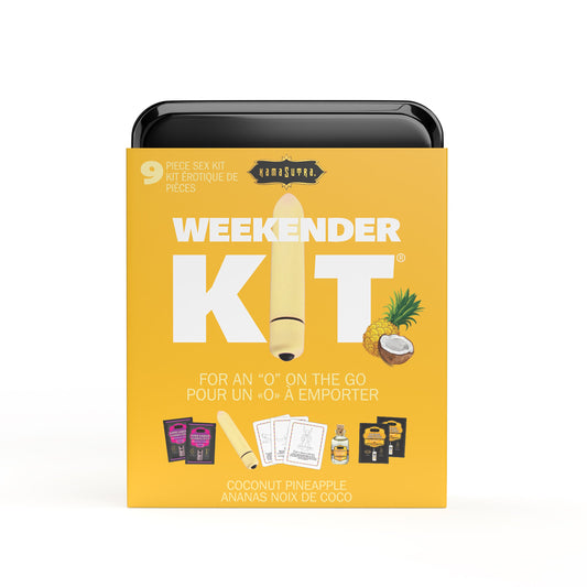 WEEKENDER KIT VIBE Coconut Pineapple Includes: Oil of Love, Reusable 10 speed mini vibe, Massage Oil, Love Liquid and Erotic Playcards - Sheets Optional
