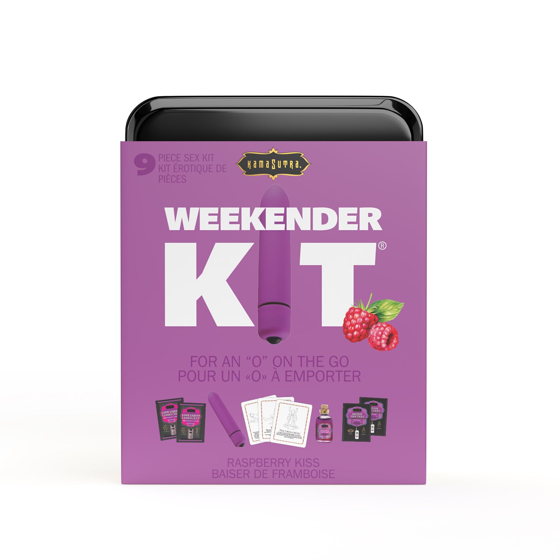 WEEKENDER KIT VIBE Raspberry Dreams Includes: Oil of Love, Reusable 10 speed mini vibe, Massage Oil, Love Liquid and Erotic Playcards - Sheets Optional