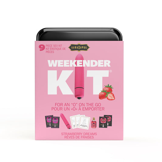 WEEKENDER KIT VIBE Strawberry Dreams Includes: Oil of Love, Reusable 10 speed mini vibe, Massage Oil, Love Liquid and Erotic Playcards - Sheets Optional