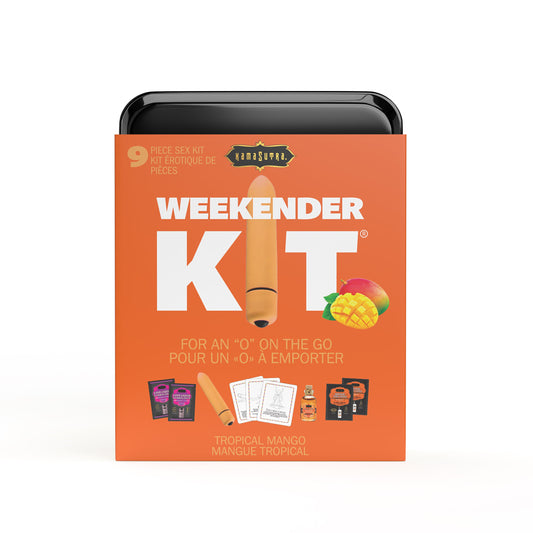 WEEKENDER KIT VIBE Tropical Mango Includes: Oil of Love, Reusable 10 speed mini vibe, Massage Oil, Love Liquid and Erotic Playcards - Sheets Optional