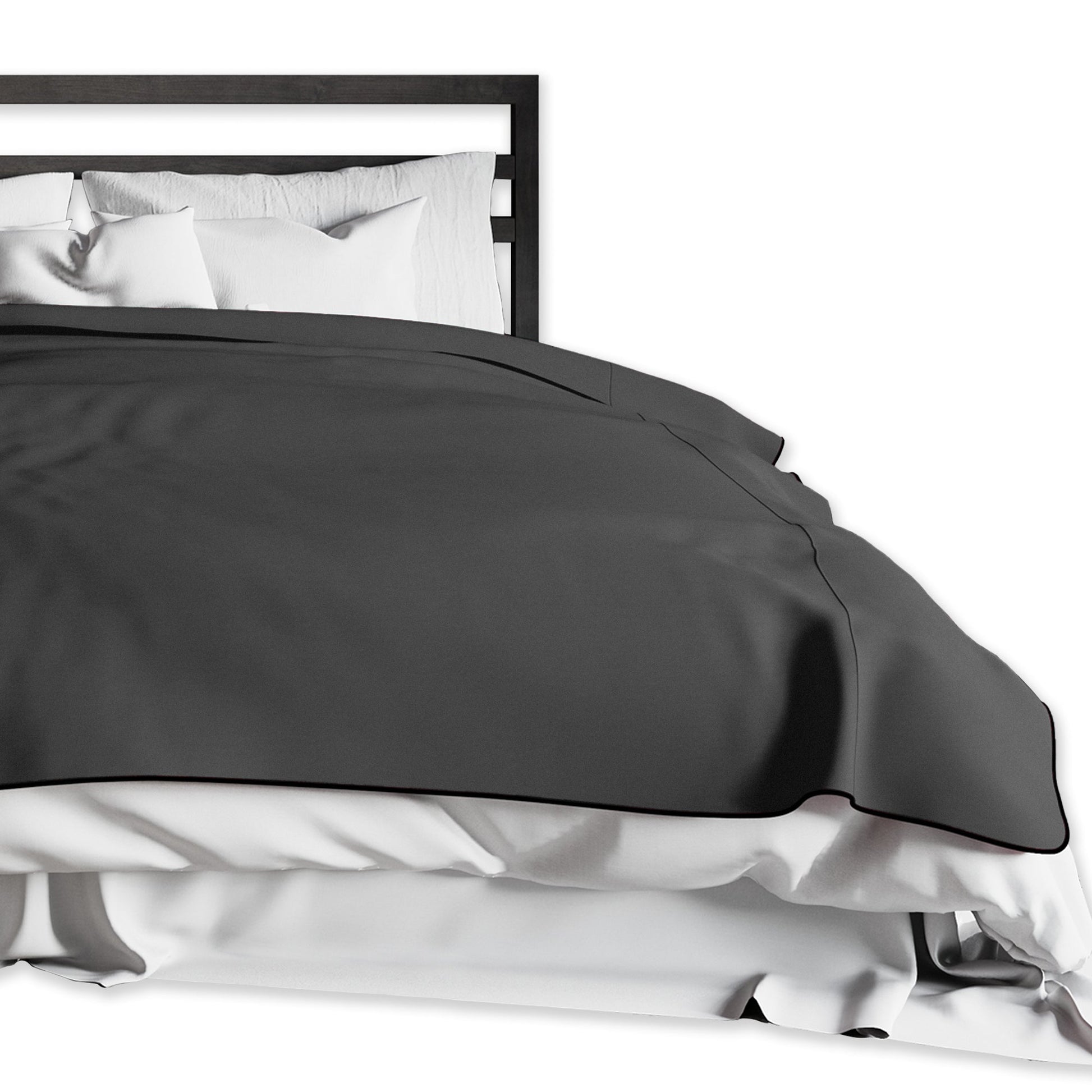 Fascinator Lush Throw Black Microvelvet - King Size - Sheets Optional