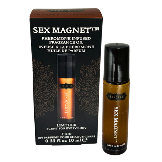 Sex Magnet Pheromone - Leather Roll On Fragrance Oil 0.33 fl oz 10 ml - Sheets Optional