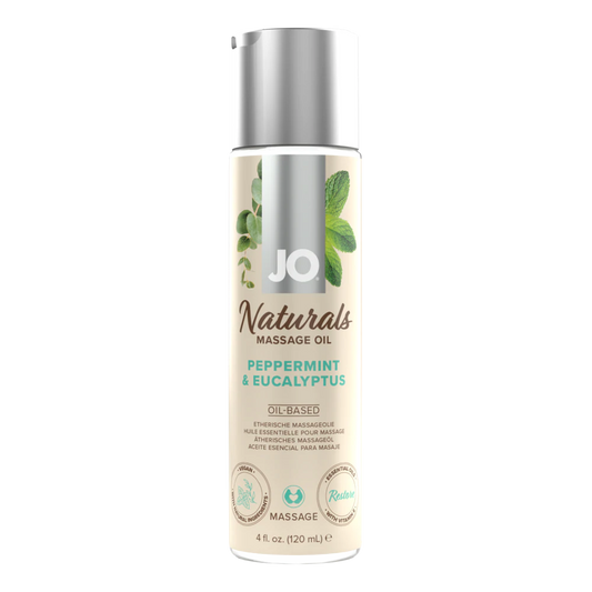 JO Naturals - Peppermint & Eucalyptus - Massage 4 floz / 120 mL - Sheets Optional