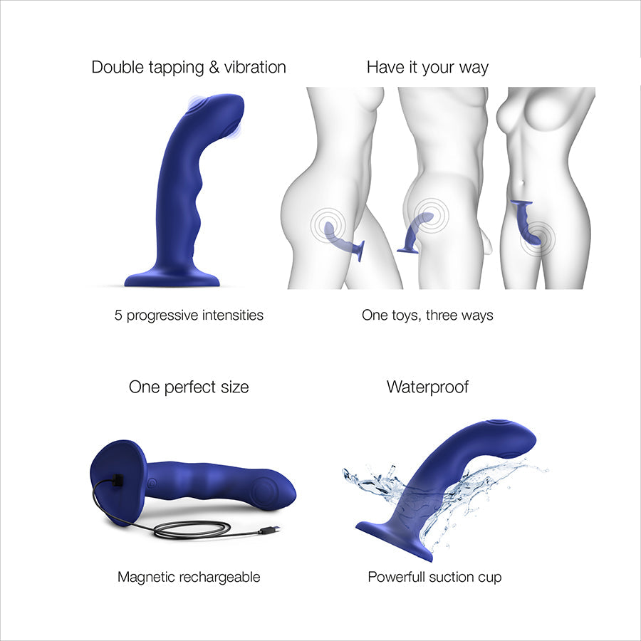 TAPPING DILDO WAVE - NIGHT BLUE - Sheets Optional