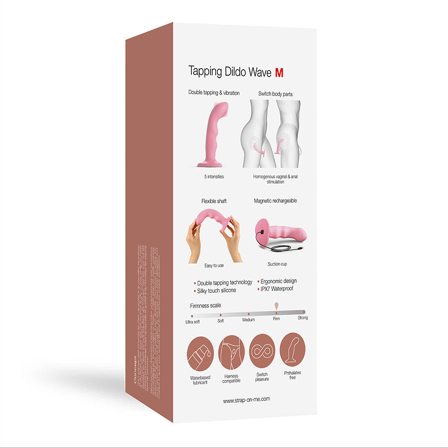 TAPPING DILDO WAVE - CORAL PINK - Sheets Optional