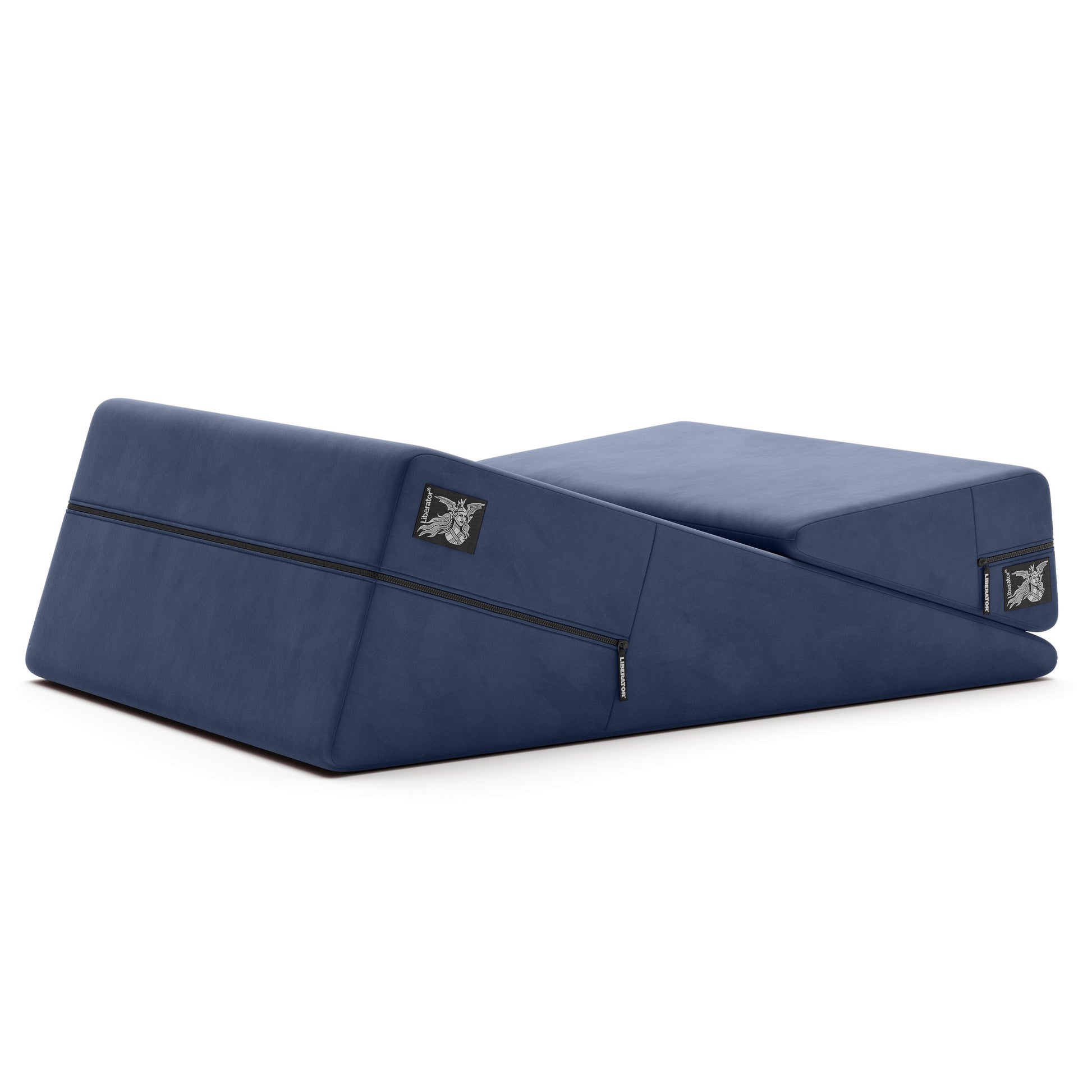 Wedge & Ramp Sex Positioning Pillow Combo, Décor Velvet Blue - Sheets Optional