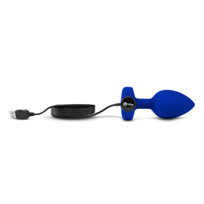 VIBRATING JEWEL PLUG | L/XL | NAVY - Sheets Optional