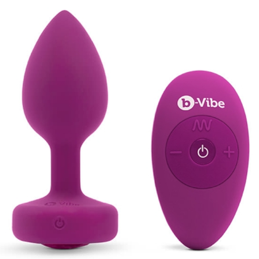 VIBRATING JEWEL PLUG | S/M | FUCHSIA - Sheets Optional