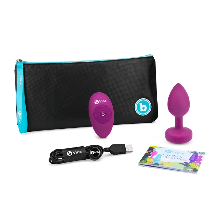VIBRATING JEWEL PLUG | S/M | FUCHSIA - Sheets Optional
