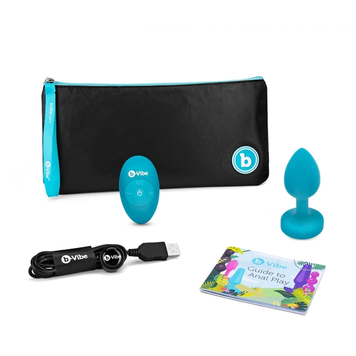 VIBRATING JEWEL PLUG | S/M | TEAL - Sheets Optional