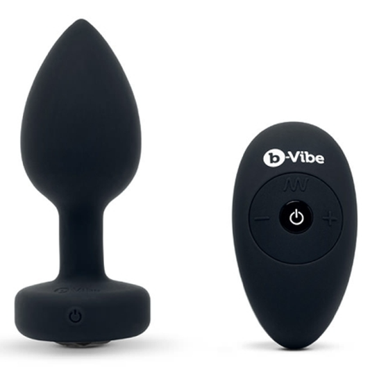 VIBRATING JEWEL PLUG | M/L | BLACK - Sheets Optional