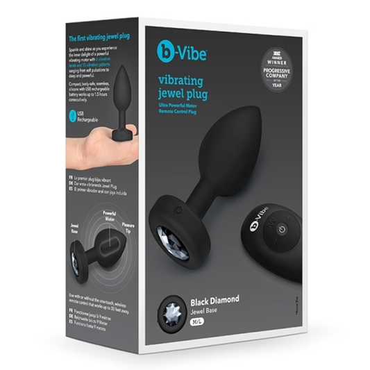 VIBRATING JEWEL PLUG | M/L | BLACK - Sheets Optional