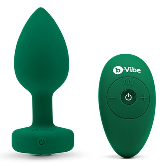 VIBRATING JEWEL PLUG | M/L | EMERALD GREEN - Sheets Optional