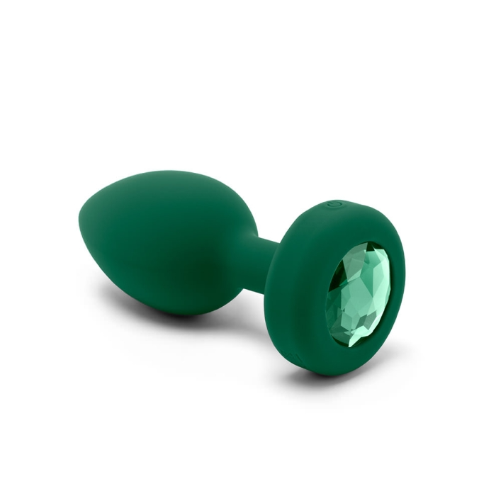VIBRATING JEWEL PLUG | M/L | EMERALD GREEN - Sheets Optional