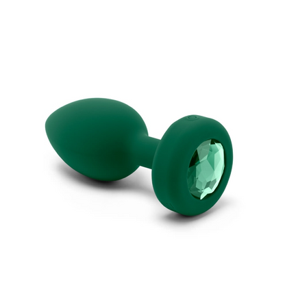 VIBRATING JEWEL PLUG | M/L | EMERALD GREEN - Sheets Optional