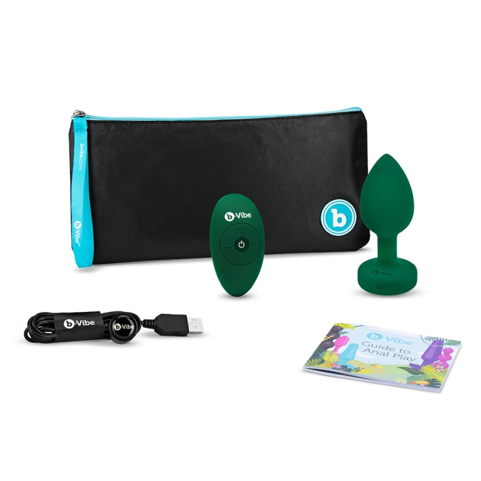 VIBRATING JEWEL PLUG | M/L | EMERALD GREEN - Sheets Optional