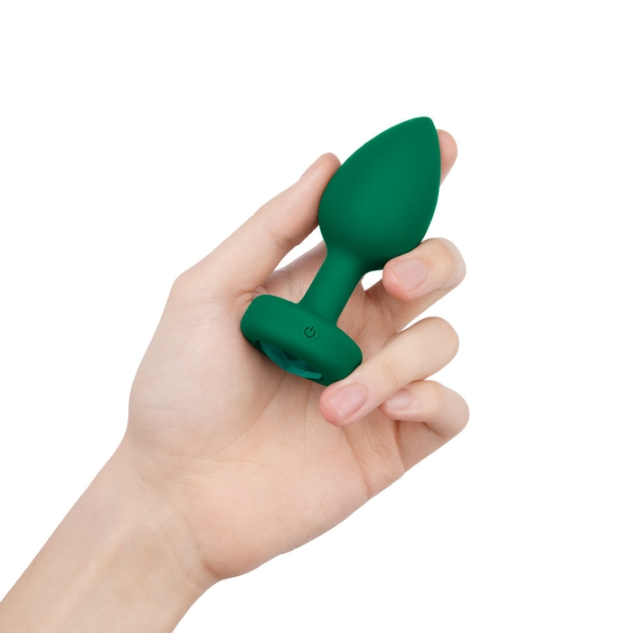 VIBRATING JEWEL PLUG | M/L | EMERALD GREEN - Sheets Optional