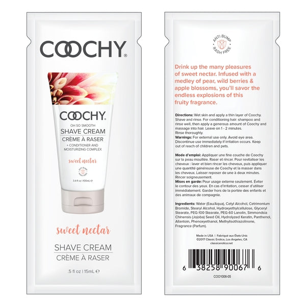 Shave CreamSweet Nectar 0.5 fl oz | 15mL - FOIL - Sheets Optional