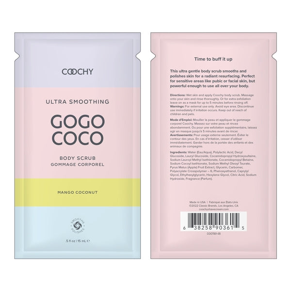 Ultra Smoothing Body Scrub Mango Coconut .35oz | 10mL - Sheets Optional