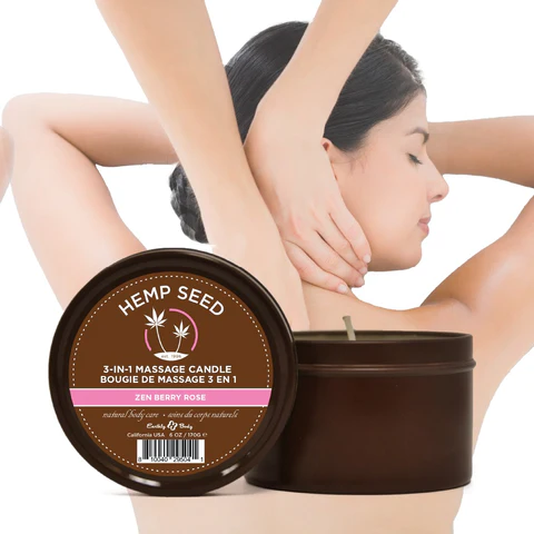 3-in-1 Massage Candle Zen Berry Rose 6 oz / 170 g - Sheets Optional