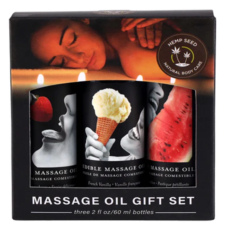 Edible Massage Oil Gift Set: Original 2 fl oz / 60 ml - Sheets Optional