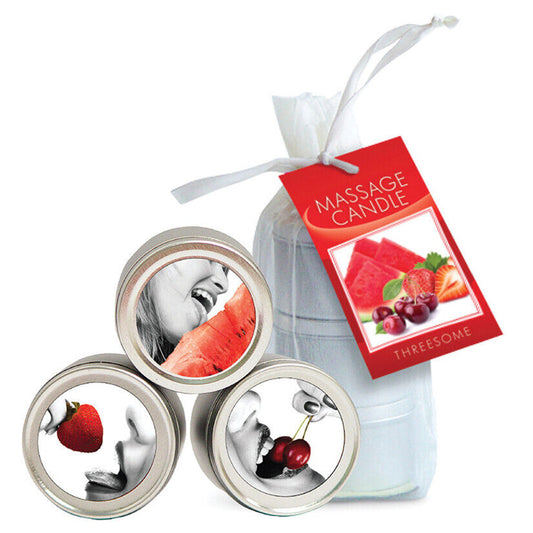 Threesome - Edible Mini Candle Trio: Tropical 2 fl oz / 60 ml - Sheets Optional
