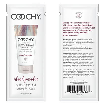 Shave CreamIsland Paradise 0.5 fl oz | 15mL - FOIL - Sheets Optional
