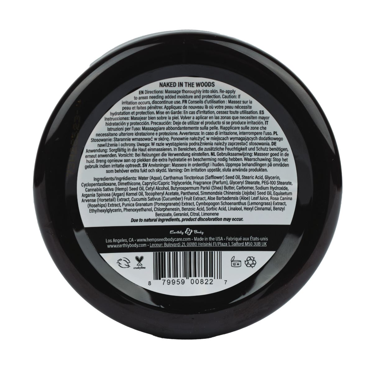 Hemp Seed Skin Butter Naked in the Woods 8 oz / 227 g - Sheets Optional