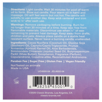 MOOD CANDLES Pheromone Soy Massage Candles Vanilla Sugar 4oz | 113g - Sheets Optional