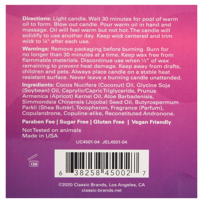 MOOD CANDLES Pheromone Soy Massage Candles Strawberry & Champagne 4oz | 113g - Sheets Optional