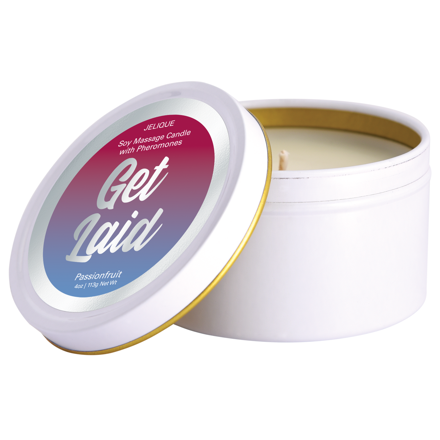 MOOD CANDLES Get Laid - Pheromone Massage Candle Passion Fruit 4oz | 113g - Sheets Optional