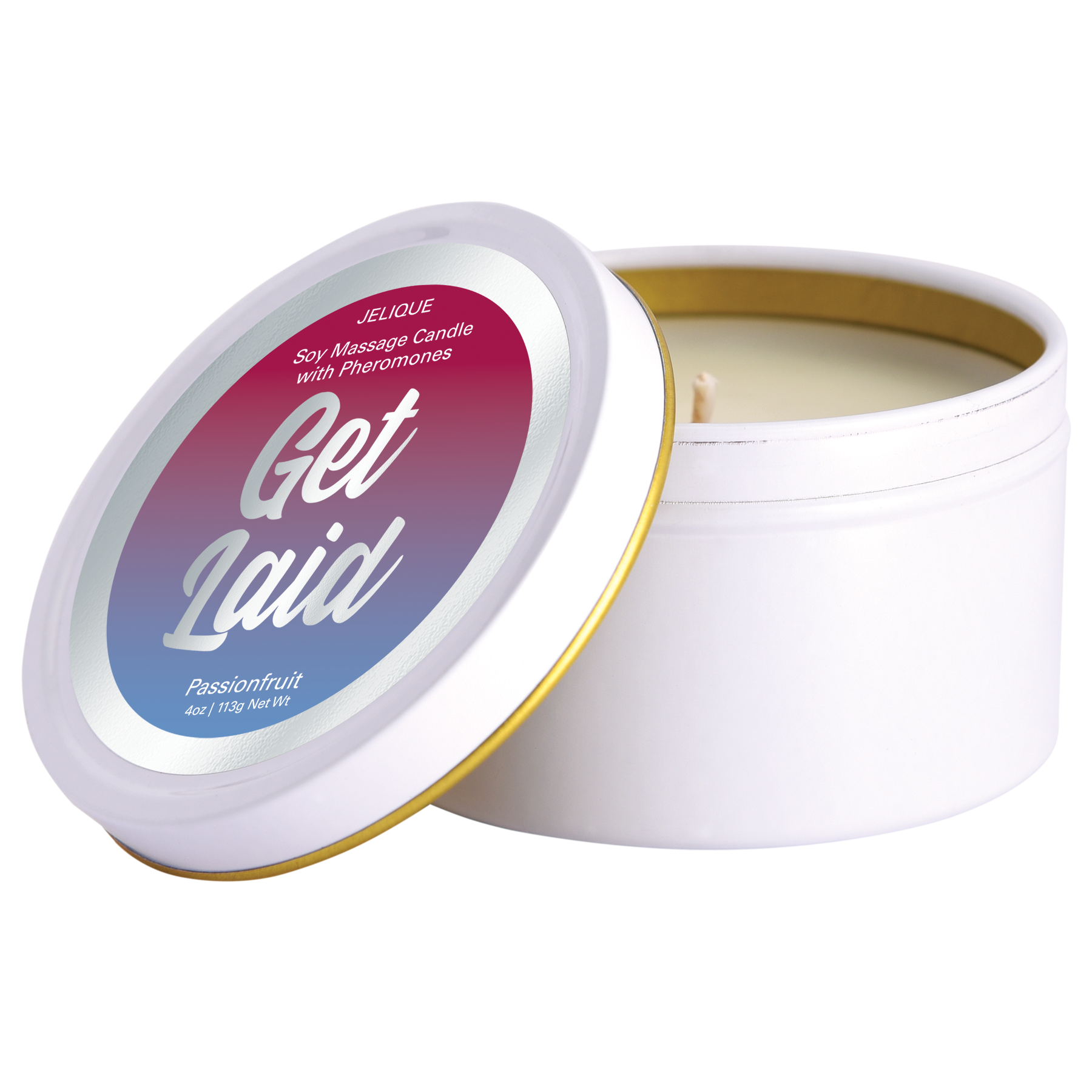MOOD CANDLES Get Laid - Pheromone Massage Candle Passion Fruit 4oz | 113g - Sheets Optional