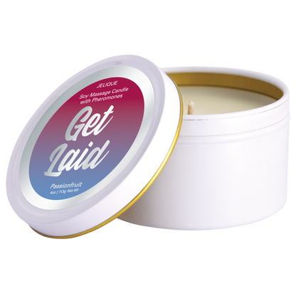 MOOD CANDLES Get Laid - Pheromone Massage Candle Passion Fruit 4oz | 113g - Sheets Optional