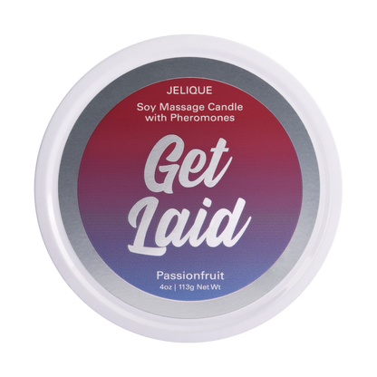 MOOD CANDLES Get Laid - Pheromone Massage Candle Passion Fruit 4oz | 113g - Sheets Optional