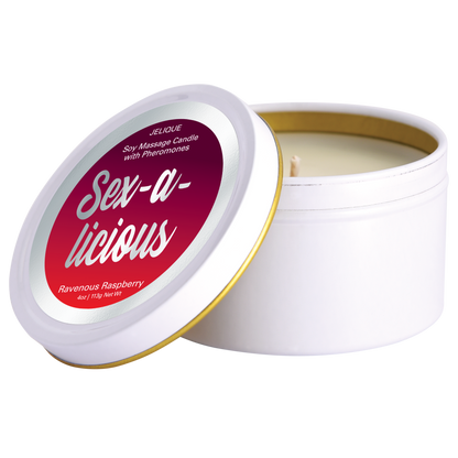 MOOD CANDLES Sex-a-licious - Pheromone Massage Candle Ravenous Raspberry 4oz | 113g - Sheets Optional