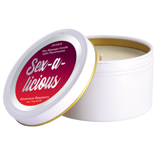 MOOD CANDLES Sex-a-licious - Pheromone Massage Candle Ravenous Raspberry 4oz | 113g - Sheets Optional