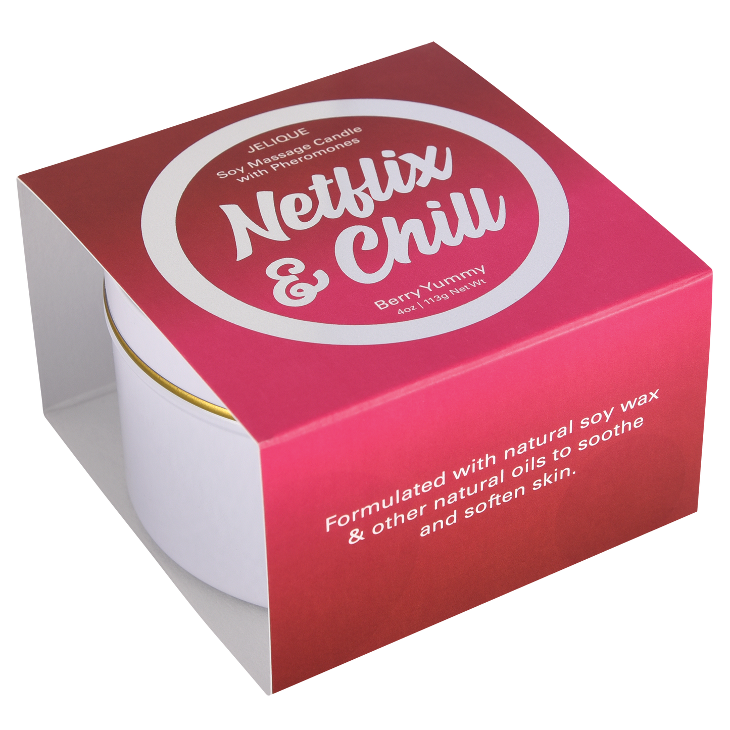 MOOD CANDLES Netflix & Chill - Pheromone Massage Candle Berry Yummy 4oz | 113g - Sheets Optional
