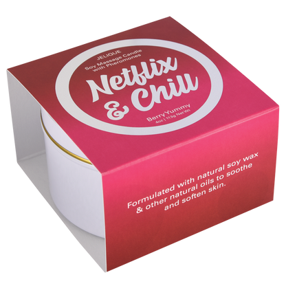 MOOD CANDLES Netflix & Chill - Pheromone Massage Candle Berry Yummy 4oz | 113g - Sheets Optional
