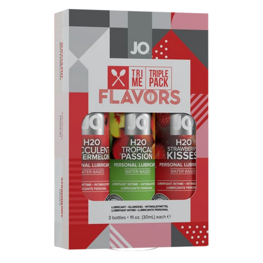 JO Tri-Me Triple Pack - Flavors - Various - Lubricant 1 floz / 30 mL - Sheets Optional