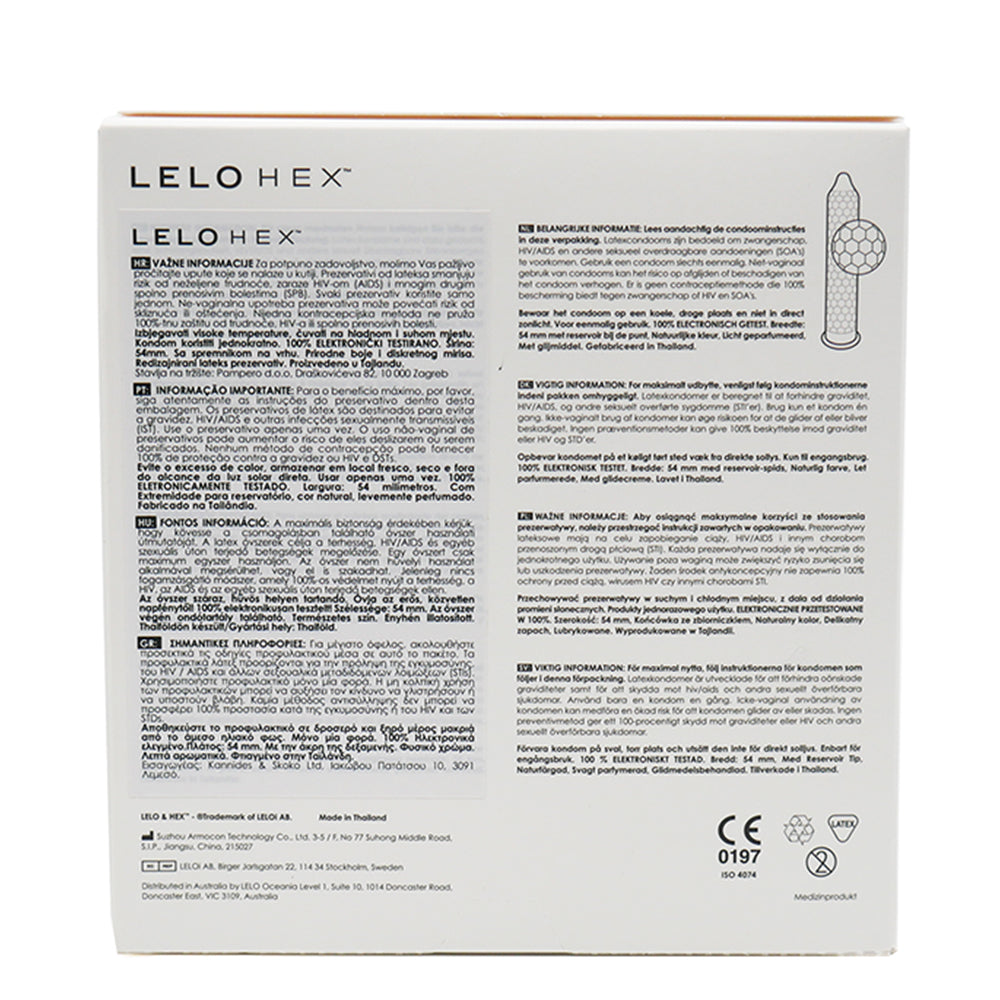 HEX Original Condoms, 36 Pack - Sheets Optional